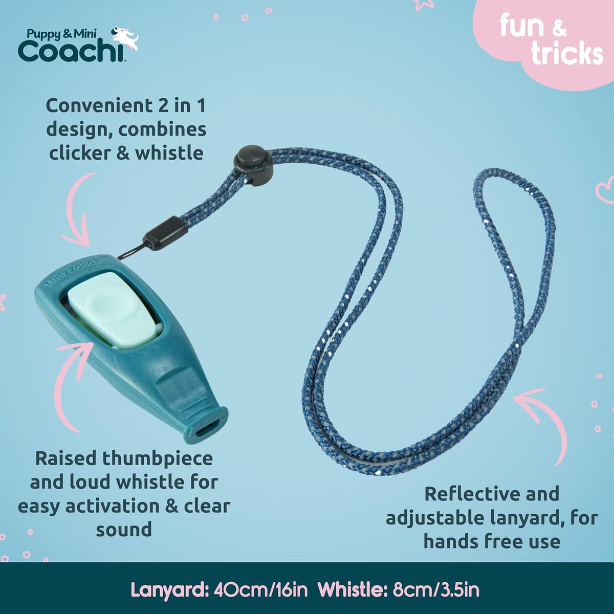 Coachi Whizzclick | Navy/Light Blue Button