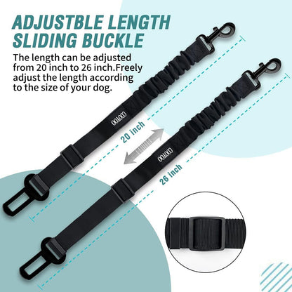 Dog Seat Belt,3 Piece Set Retractable Dog Car Harness Adjustable Dog Seat Belt for Vehicle Nylon Pet Safety Seat Belts Heavy Duty & Elastic