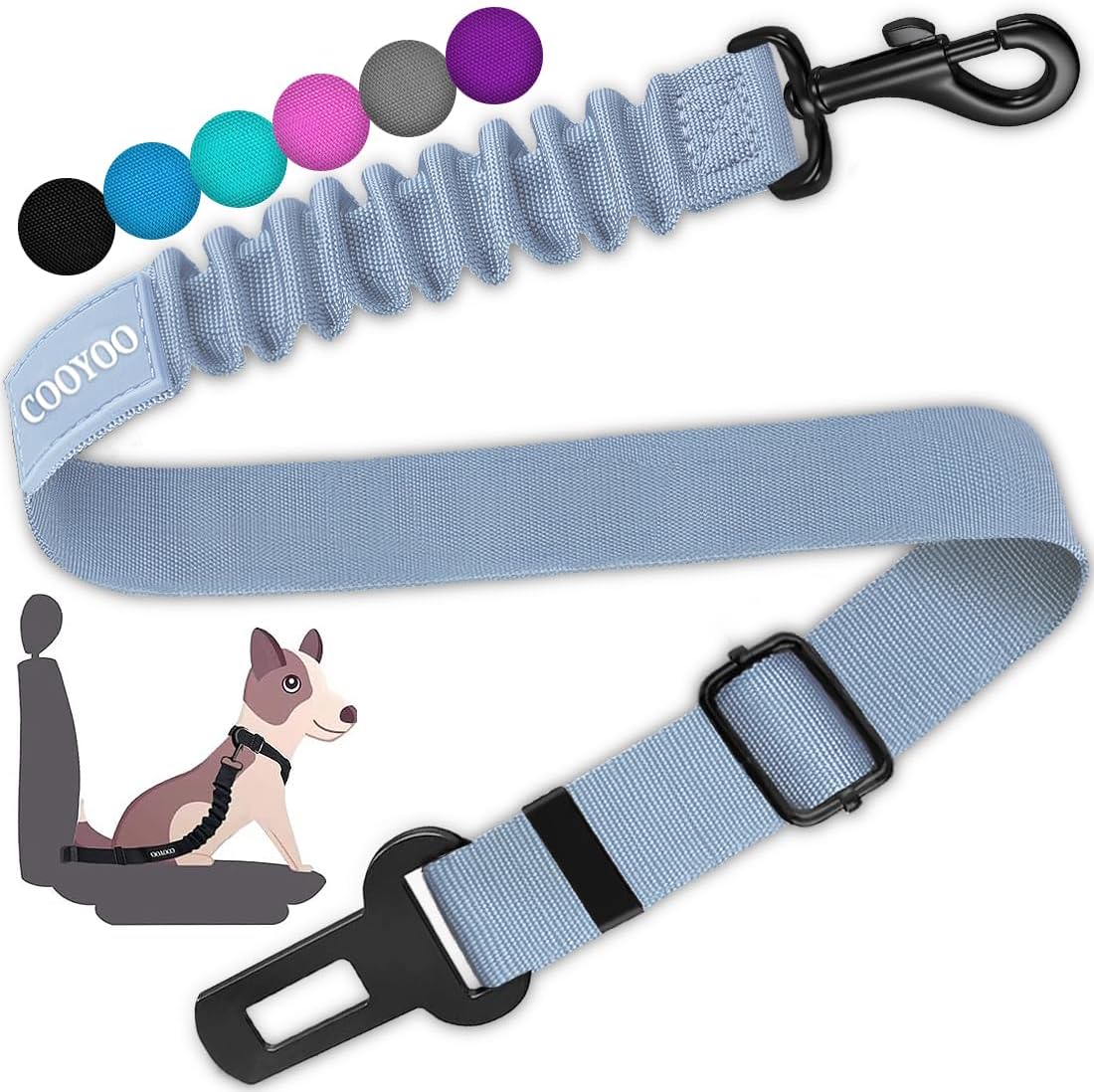 Dog Seat Belt,3 Piece Set Retractable Dog Car Harness Adjustable Dog Seat Belt for Vehicle Nylon Pet Safety Seat Belts Heavy Duty & Elastic
