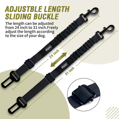 Dog Seat Belt,3 Piece Set Retractable Dog Car Harness Adjustable Dog Seat Belt for Vehicle Nylon Pet Safety Seat Belts Heavy Duty & Elastic