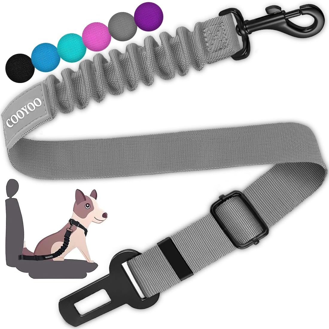 Dog Seat Belt,3 Piece Set Retractable Dog Car Harness Adjustable Dog Seat Belt for Vehicle Nylon Pet Safety Seat Belts Heavy Duty & Elastic