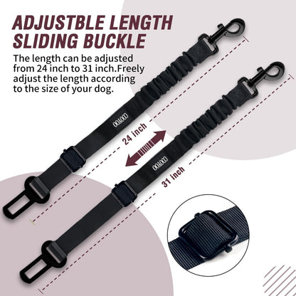 Dog Seat Belt,3 Piece Set Retractable Dog Car Harness Adjustable Dog Seat Belt for Vehicle Nylon Pet Safety Seat Belts Heavy Duty & Elastic