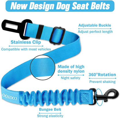 Dog Seat Belt,3 Piece Set Retractable Dog Car Harness Adjustable Dog Seat Belt for Vehicle Nylon Pet Safety Seat Belts Heavy Duty & Elastic