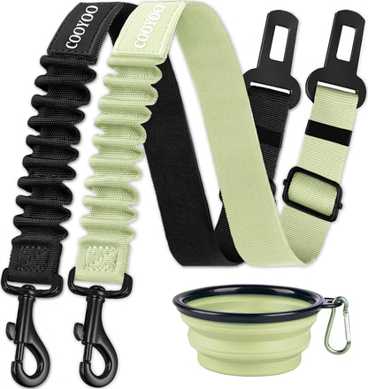 Dog Seat Belt,3 Piece Set Retractable Dog Car Harness Adjustable Dog Seat Belt for Vehicle Nylon Pet Safety Seat Belts Heavy Duty & Elastic