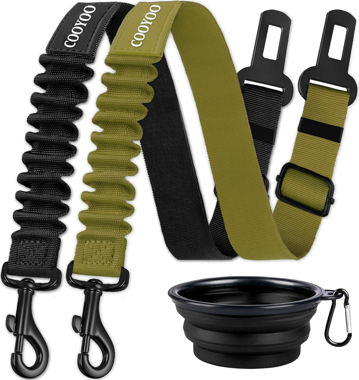 Dog Seat Belt,3 Piece Set Retractable Dog Car Harness Adjustable Dog Seat Belt for Vehicle Nylon Pet Safety Seat Belts Heavy Duty & Elastic