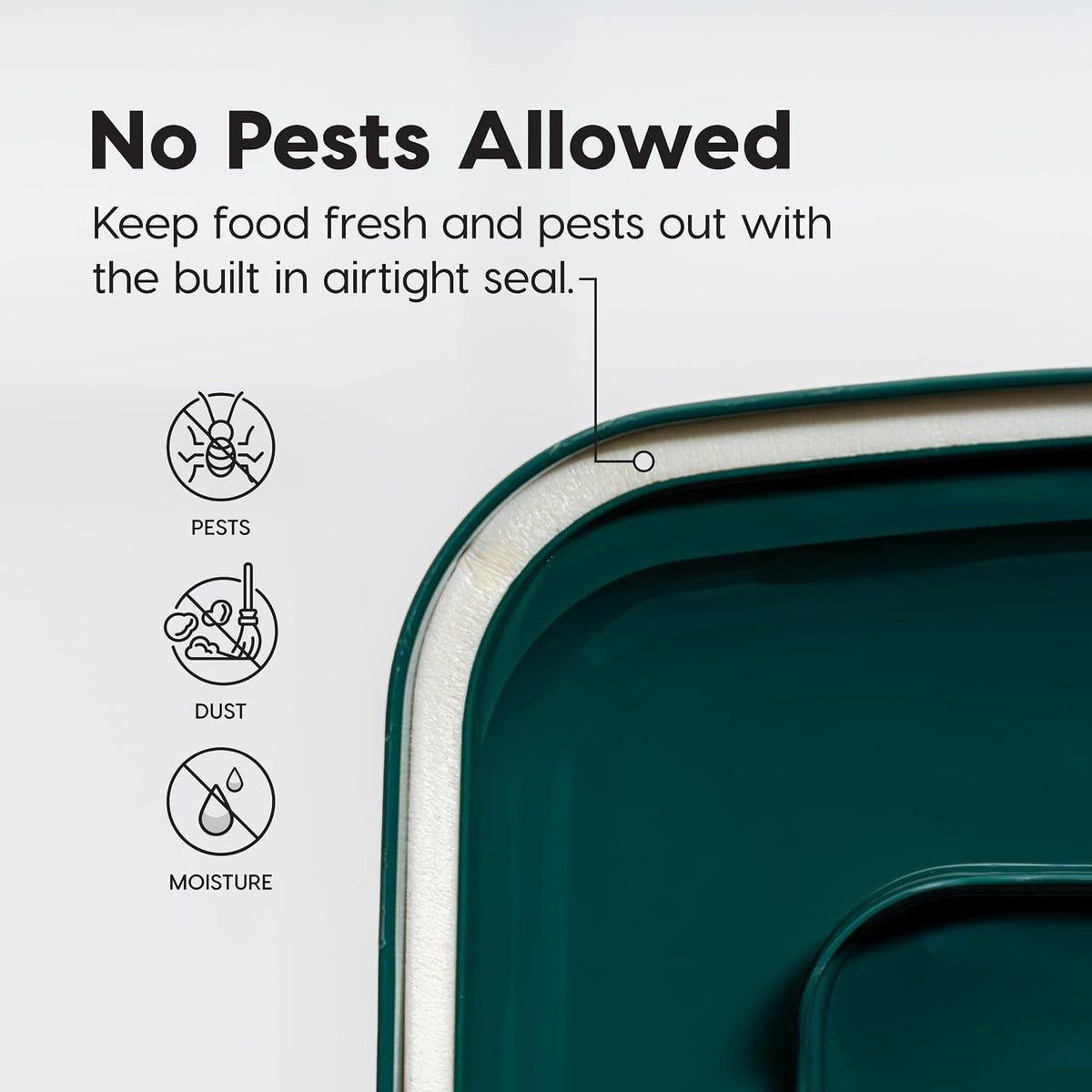Airtight Pet Food Container, Up to 30 lbs & 11 lbs, Green