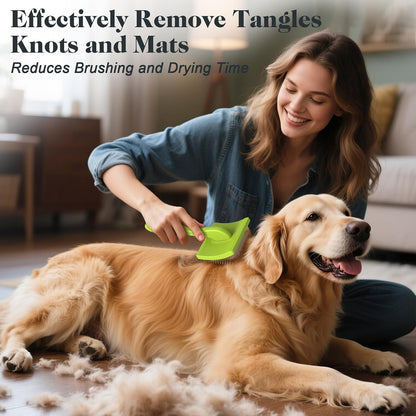 2PCS Slicker Brush for Dogs & Pet Comb,Professional Dog Grooming Brush (Goldendoodles,Poodles,Labradoodles) with Extra Long Pins to Effectively Remove Tangles, Knots and Mats (Blue, Large)