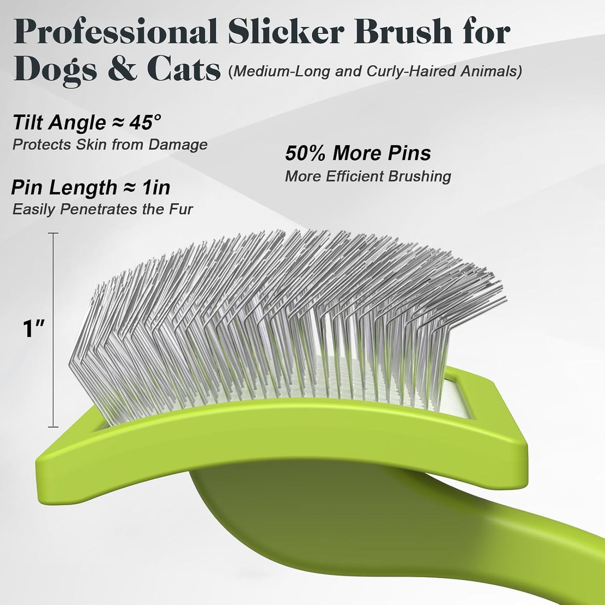 2PCS Slicker Brush for Dogs & Pet Comb,Professional Dog Grooming Brush (Goldendoodles,Poodles,Labradoodles) with Extra Long Pins to Effectively Remove Tangles, Knots and Mats (Blue, Large)