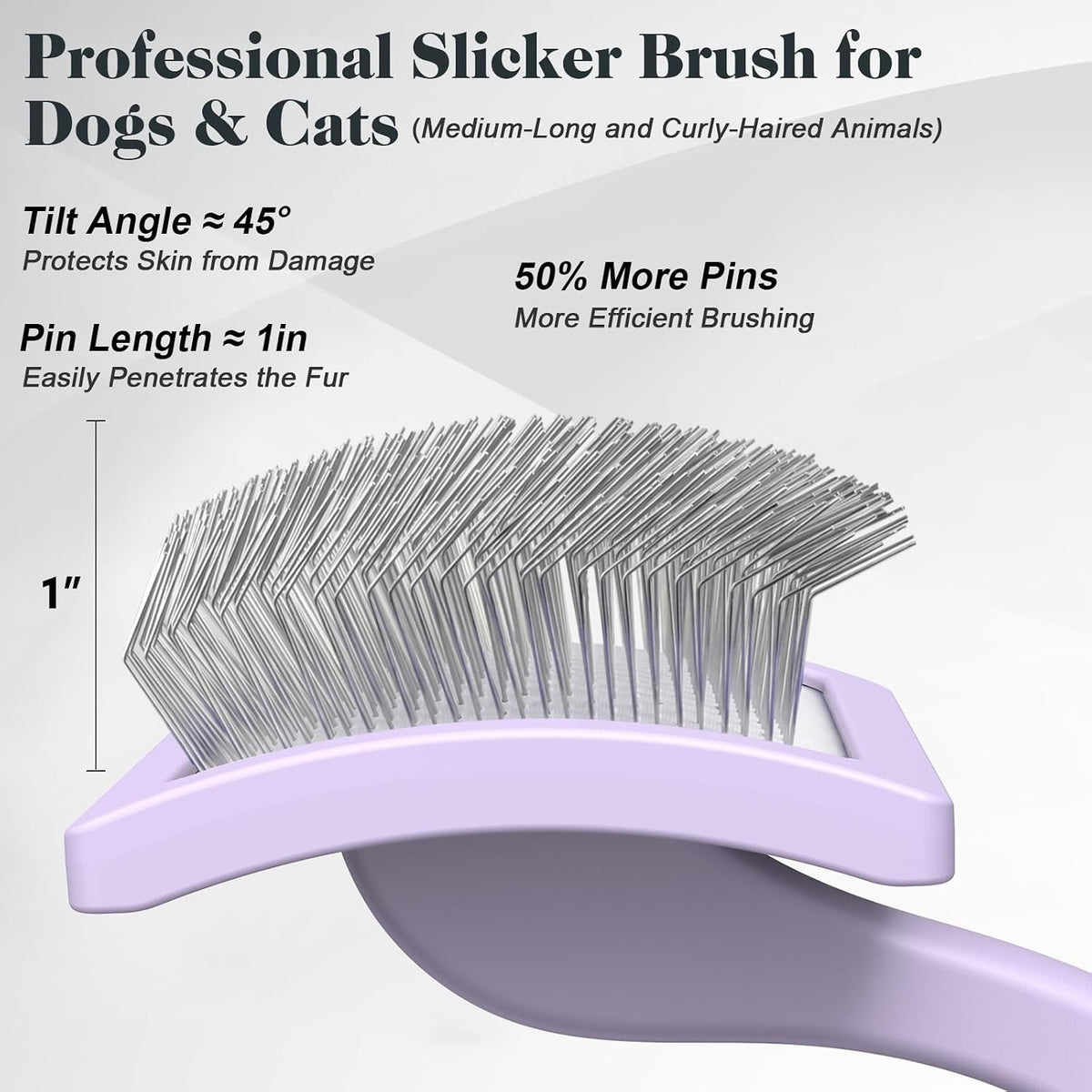 2PCS Slicker Brush for Dogs & Pet Comb,Professional Dog Grooming Brush (Goldendoodles,Poodles,Labradoodles) with Extra Long Pins to Effectively Remove Tangles, Knots and Mats (Blue, Large)