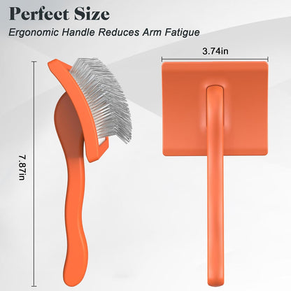 2PCS Slicker Brush for Dogs & Pet Comb,Professional Dog Grooming Brush (Goldendoodles,Poodles,Labradoodles) with Extra Long Pins to Effectively Remove Tangles, Knots and Mats (Blue, Large)