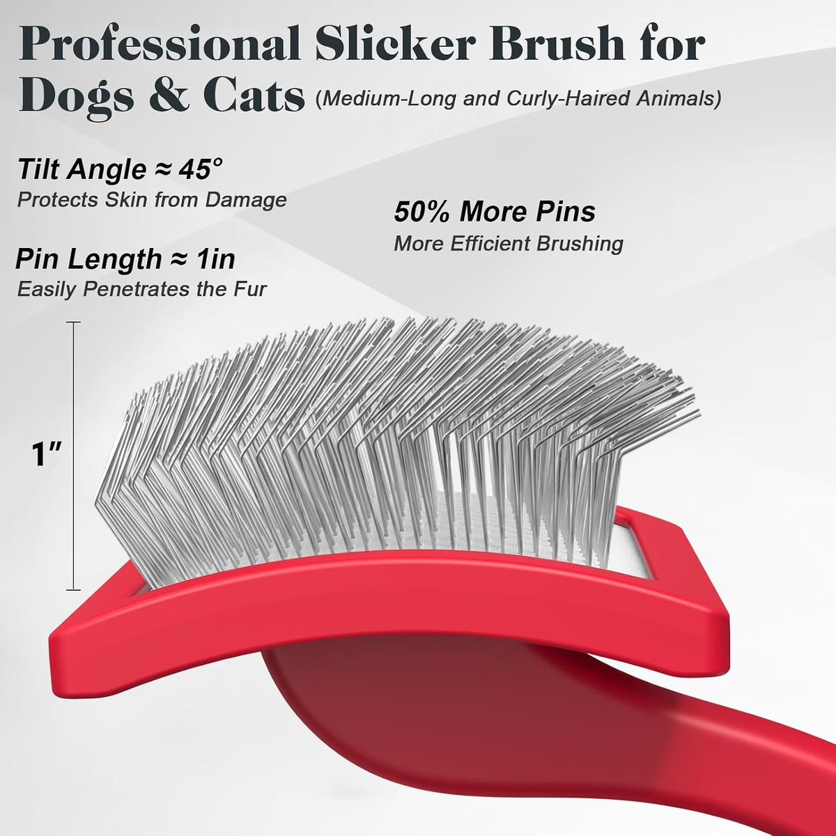2PCS Slicker Brush for Dogs & Pet Comb,Professional Dog Grooming Brush (Goldendoodles,Poodles,Labradoodles) with Extra Long Pins to Effectively Remove Tangles, Knots and Mats (Blue, Large)