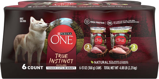 True Instinct Variety Wet Dog Food, Tender Cuts, (6) 13oz Cans
