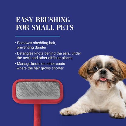 Mark I Slicker Brush for Dogs, 12mm Pins, Groom Like a Pro, Handcrafted Lightweight Beechwood Ergonomic Handle, Stainless Steel Pins, A5I X-Small. Made in Germany.