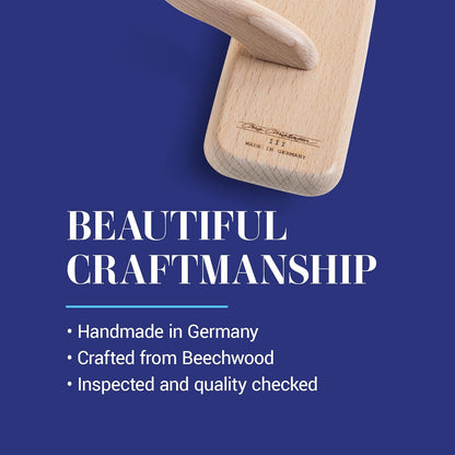 Mark I Slicker Brush for Dogs, 12mm Pins, Groom Like a Pro, Handcrafted Lightweight Beechwood Ergonomic Handle, Stainless Steel Pins, A5I X-Small. Made in Germany.