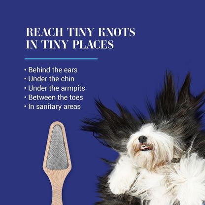 Mark I Slicker Brush for Dogs, 12mm Pins, Groom Like a Pro, Handcrafted Lightweight Beechwood Ergonomic Handle, Stainless Steel Pins, A5I X-Small. Made in Germany.