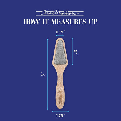 Mark I Slicker Brush for Dogs, 12mm Pins, Groom Like a Pro, Handcrafted Lightweight Beechwood Ergonomic Handle, Stainless Steel Pins, A5I X-Small. Made in Germany.