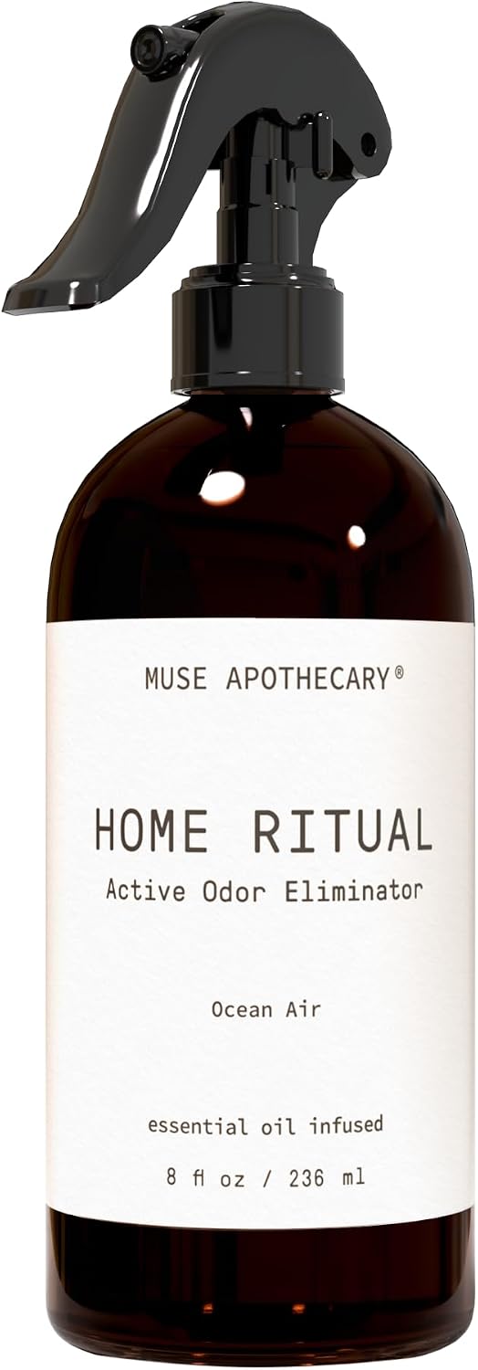 Home Ritual Active Odor Eliminator Spray - Furniture Deodorizer Spray & Bathroom Odor Eliminator for Home - Essential Oil Air Freshener - 4oz, Fresh Linen