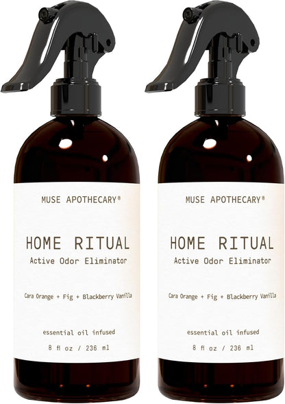 Home Ritual Active Odor Eliminator Spray - Furniture Deodorizer Spray & Bathroom Odor Eliminator for Home - Essential Oil Air Freshener - 4oz, Fresh Linen