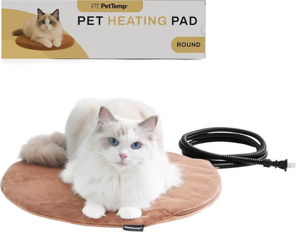 Pet Heating Pad for Cats Dogs Indoor & Sheltered Outdoor Waterproof Heated Cat Bed Heated Dog Bed Chew Resistant Cord Constant Temperature Electric Warming (Brown, S: 16" × 13" × 1.3")