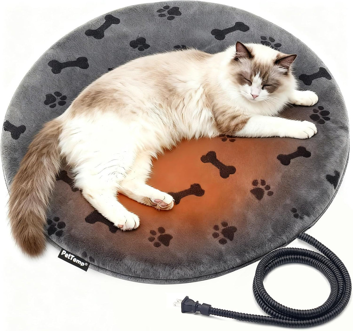 Pet Heating Pad for Cats Dogs Indoor & Sheltered Outdoor Waterproof Heated Cat Bed Heated Dog Bed Chew Resistant Cord Constant Temperature Electric Warming (Brown, S: 16" × 13" × 1.3")