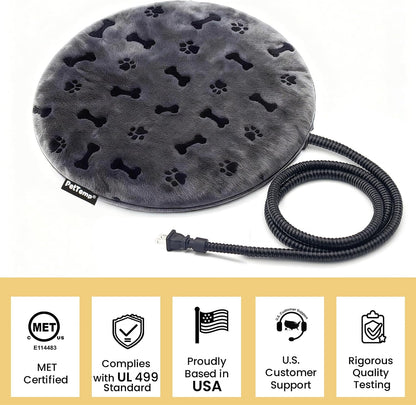 Pet Heating Pad for Cats Dogs Indoor & Sheltered Outdoor Waterproof Heated Cat Bed Heated Dog Bed Chew Resistant Cord Constant Temperature Electric Warming (Brown, S: 16" × 13" × 1.3")