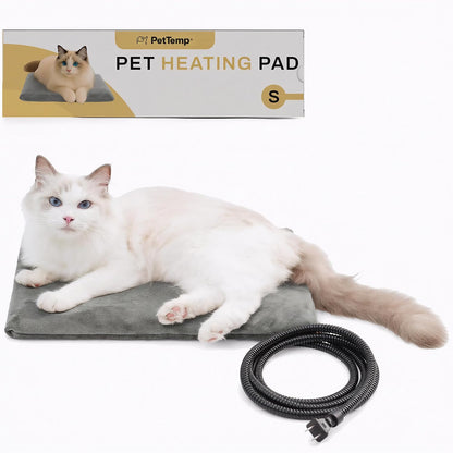 Pet Heating Pad for Cats Dogs Indoor & Sheltered Outdoor Waterproof Heated Cat Bed Heated Dog Bed Chew Resistant Cord Constant Temperature Electric Warming (Brown, S: 16" × 13" × 1.3")