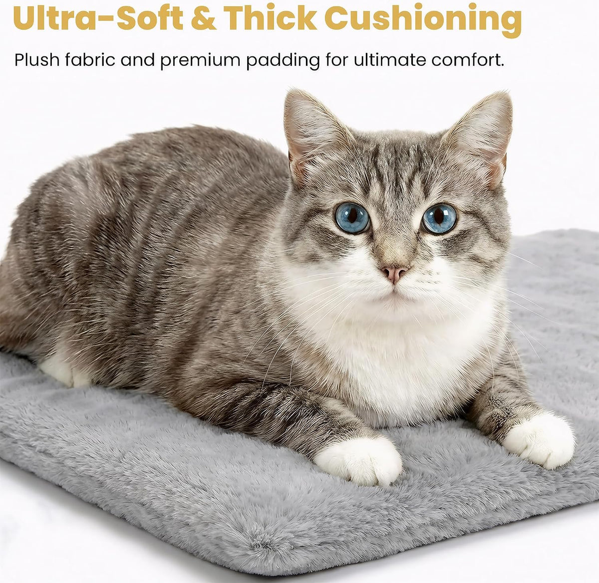 Pet Heating Pad for Cats Dogs Indoor & Sheltered Outdoor Waterproof Heated Cat Bed Heated Dog Bed Chew Resistant Cord Constant Temperature Electric Warming (Brown, S: 16" × 13" × 1.3")