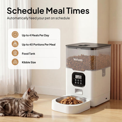 Automatic Cat Feeder, 4L Timed Dry Food Dispenser for Cats & Dogs