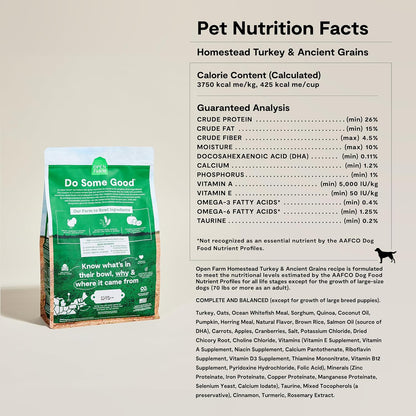 Ancient Grains Dry Dog Food, Wild Caught Salmon Kibble, 4lb Bag