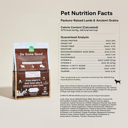 Ancient Grains Dry Dog Food, Wild Caught Salmon Kibble, 4lb Bag
