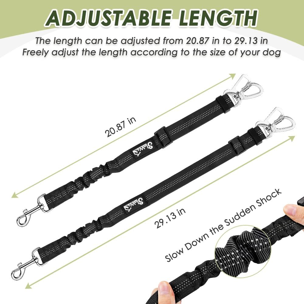 Dog Seat Belt Harness for Car, Dog Car Harness & Seatbelt, FU M | Adjustable Mesh Breathable Harness & Dog Seatbelt Safety Tether with Elastic Bungee & Double Clips for Small Medium Large Pet