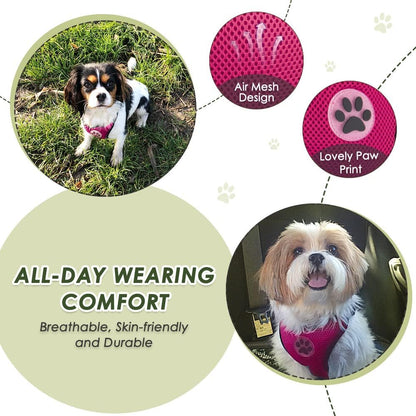 Dog Seat Belt Harness for Car, Dog Car Harness & Seatbelt, FU M | Adjustable Mesh Breathable Harness & Dog Seatbelt Safety Tether with Elastic Bungee & Double Clips for Small Medium Large Pet