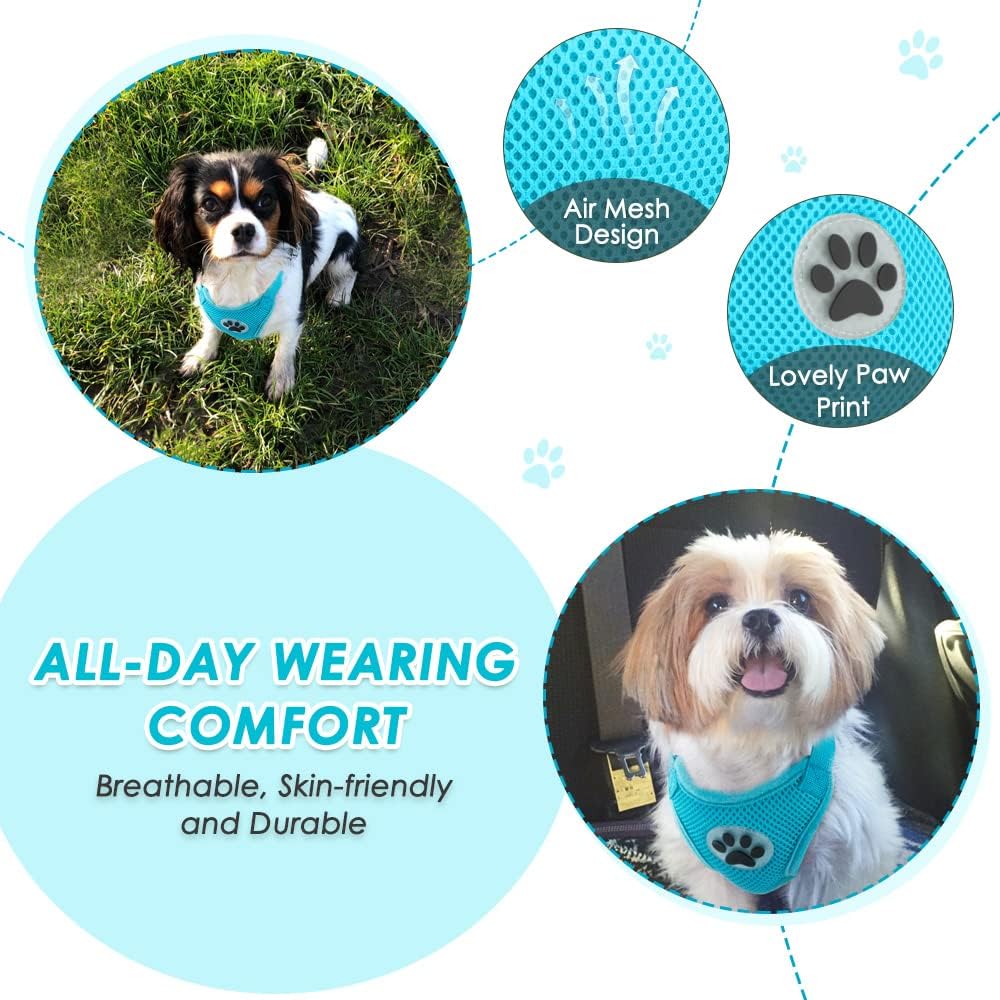 Dog Seat Belt Harness for Car, Dog Car Harness & Seatbelt, FU M | Adjustable Mesh Breathable Harness & Dog Seatbelt Safety Tether with Elastic Bungee & Double Clips for Small Medium Large Pet