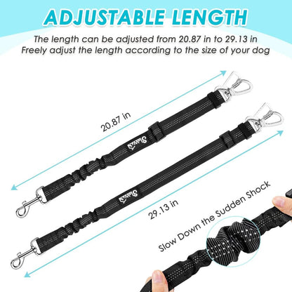 Dog Seat Belt Harness for Car, Dog Car Harness & Seatbelt, FU M | Adjustable Mesh Breathable Harness & Dog Seatbelt Safety Tether with Elastic Bungee & Double Clips for Small Medium Large Pet