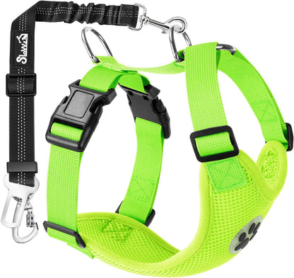 Dog Seat Belt Harness for Car, Dog Car Harness & Seatbelt, FU M | Adjustable Mesh Breathable Harness & Dog Seatbelt Safety Tether with Elastic Bungee & Double Clips for Small Medium Large Pet
