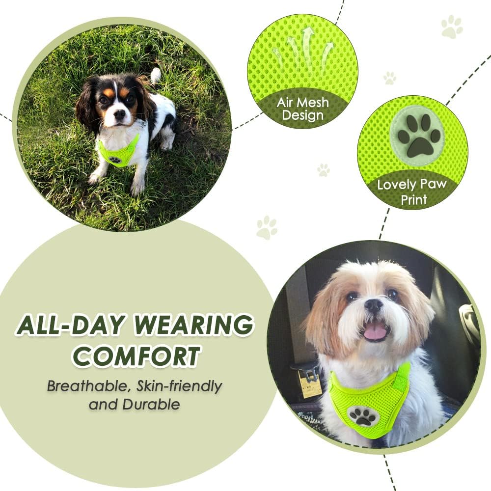 Dog Seat Belt Harness for Car, Dog Car Harness & Seatbelt, FU M | Adjustable Mesh Breathable Harness & Dog Seatbelt Safety Tether with Elastic Bungee & Double Clips for Small Medium Large Pet