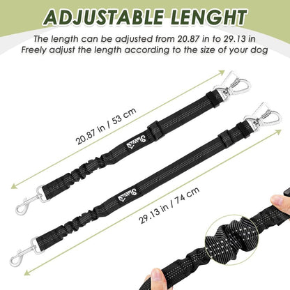 Dog Seat Belt Harness for Car, Dog Car Harness & Seatbelt, FU M | Adjustable Mesh Breathable Harness & Dog Seatbelt Safety Tether with Elastic Bungee & Double Clips for Small Medium Large Pet