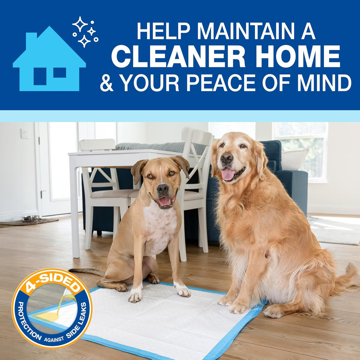 Wee-Wee Superior Performance Pee Pads for Dogs with Runoff Barrier Edge Guard Protection, Puppy & Dog Potty Training Pads, Housebreaking Pet Supplies, 27.5" x 44"
