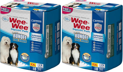Wee-Wee Superior Performance Pee Pads for Dogs with Runoff Barrier Edge Guard Protection, Puppy & Dog Potty Training Pads, Housebreaking Pet Supplies, 27.5" x 44"