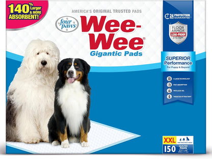 Wee-Wee Superior Performance Pee Pads for Dogs with Runoff Barrier Edge Guard Protection, Puppy & Dog Potty Training Pads, Housebreaking Pet Supplies, 27.5" x 44"
