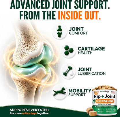 Glucosamine for Dogs - 250 Chews with Chondroitin, Hip and Joint Supplement