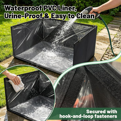 High Walls Dog Litter Box with Artificial Grass Waterproof PVC Liner