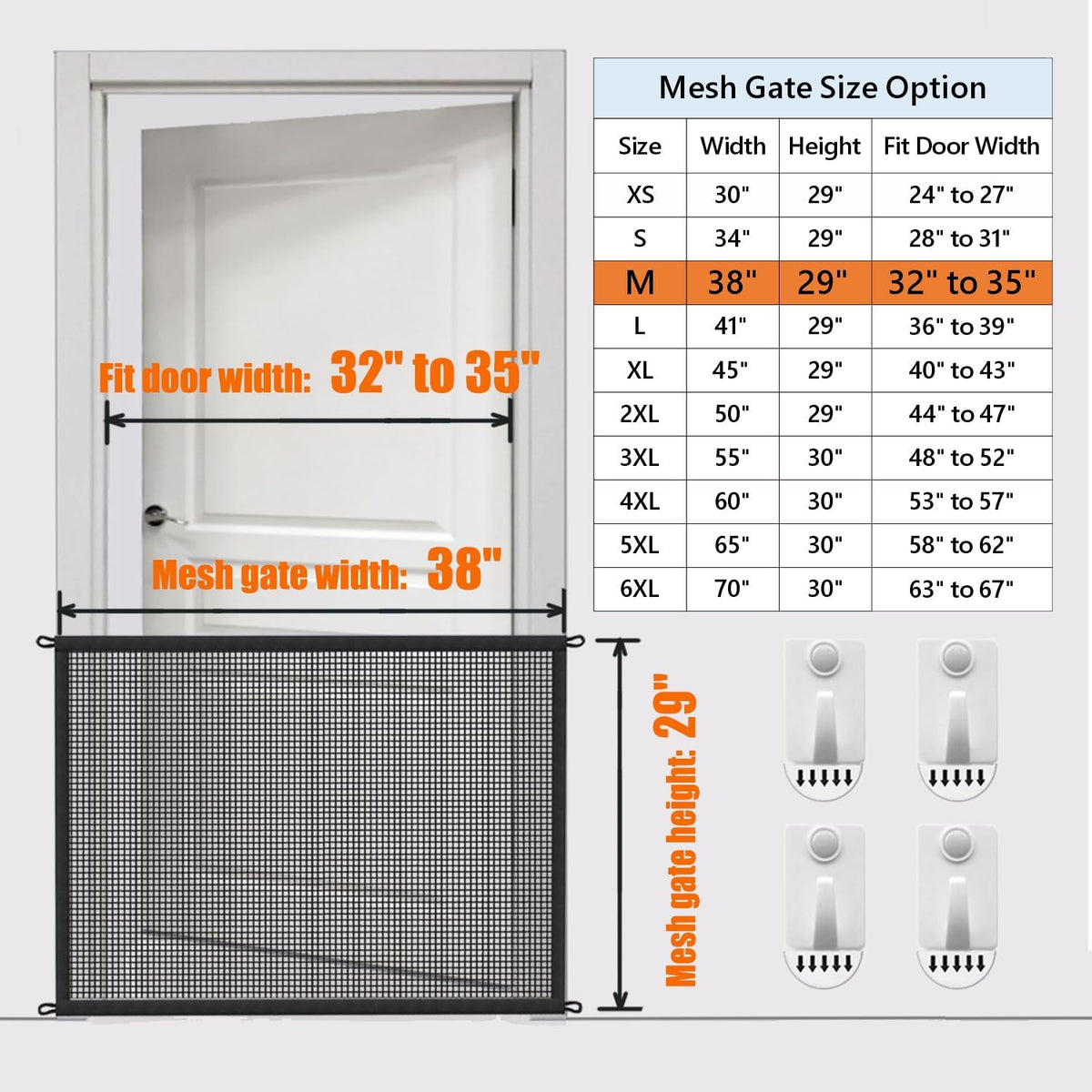 Dog Gate Indoor Pet Gates for Stairs: Dogs Screen Mesh Gate for The House Magic Gate for Kitchen Doorways Hallway Stairways Porch Yard 30 inch Tall, 55 inch Wide Fits 48''–52'' Openings