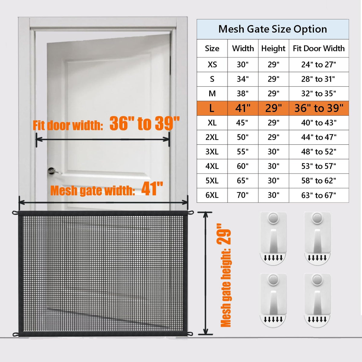 Dog Gate Indoor Pet Gates for Stairs: Dogs Screen Mesh Gate for The House Magic Gate for Kitchen Doorways Hallway Stairways Porch Yard 30 inch Tall, 55 inch Wide Fits 48''–52'' Openings