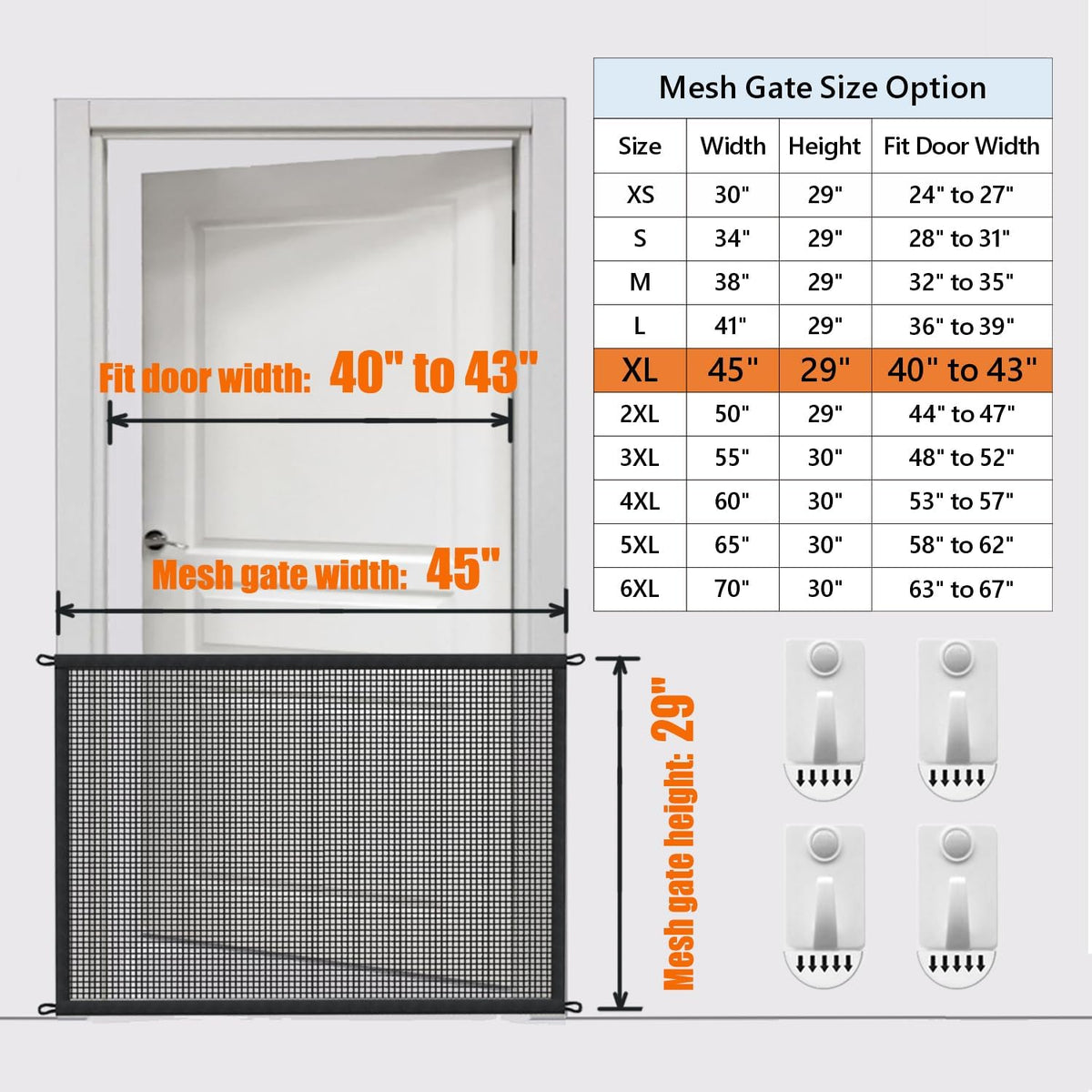 Dog Gate Indoor Pet Gates for Stairs: Dogs Screen Mesh Gate for The House Magic Gate for Kitchen Doorways Hallway Stairways Porch Yard 30 inch Tall, 55 inch Wide Fits 48''–52'' Openings