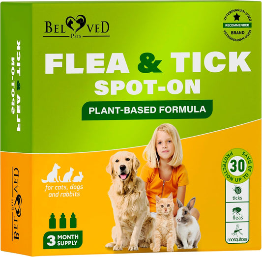 Flea & Tick Spot-On Drops for Dogs and Cats - Topical Drops, 3 Supply Pack