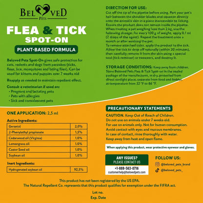 Flea & Tick Spot-On Drops for Dogs and Cats - Topical Drops, 3 Supply Pack