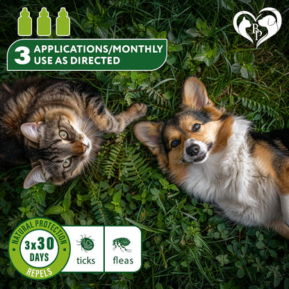 Flea & Tick Spot-On Drops for Dogs and Cats - Topical Drops, 3 Supply Pack