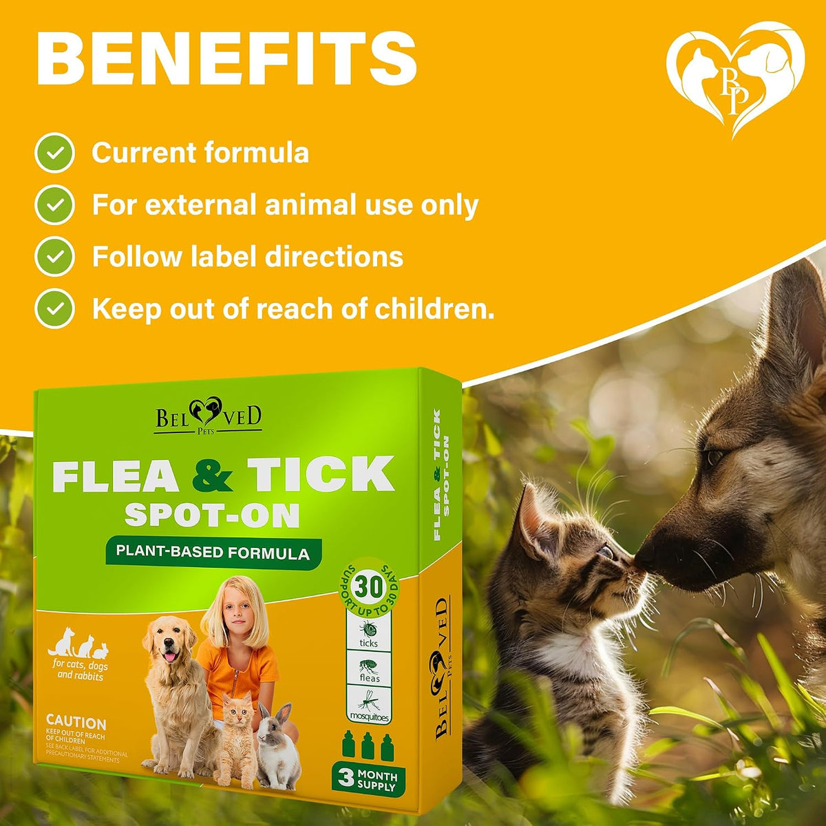 Flea & Tick Spot-On Drops for Dogs and Cats - Topical Drops, 3 Supply Pack