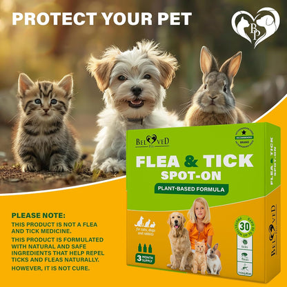 Flea & Tick Spot-On Drops for Dogs and Cats - Topical Drops, 3 Supply Pack